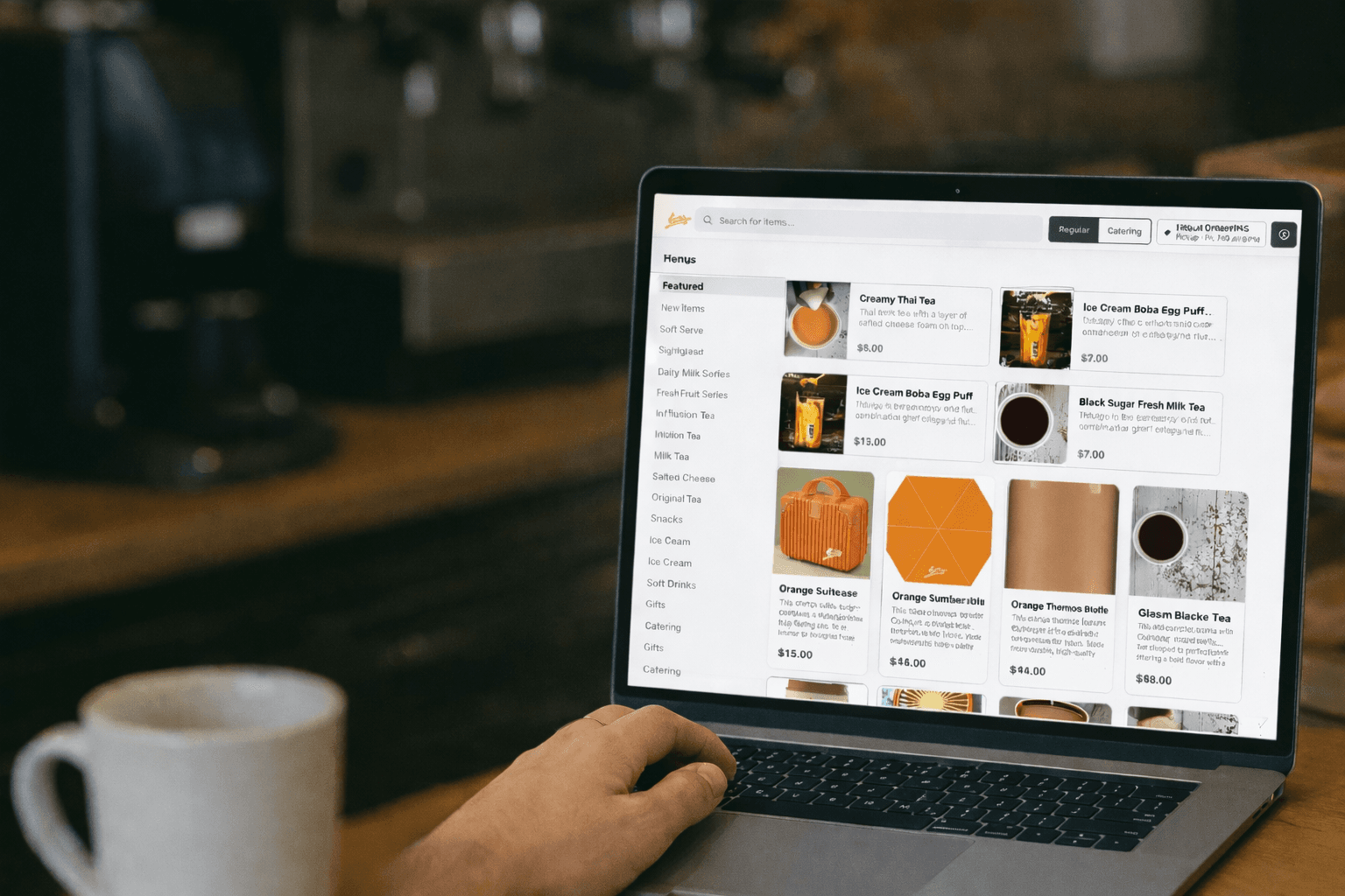 Storefronts on Laptop