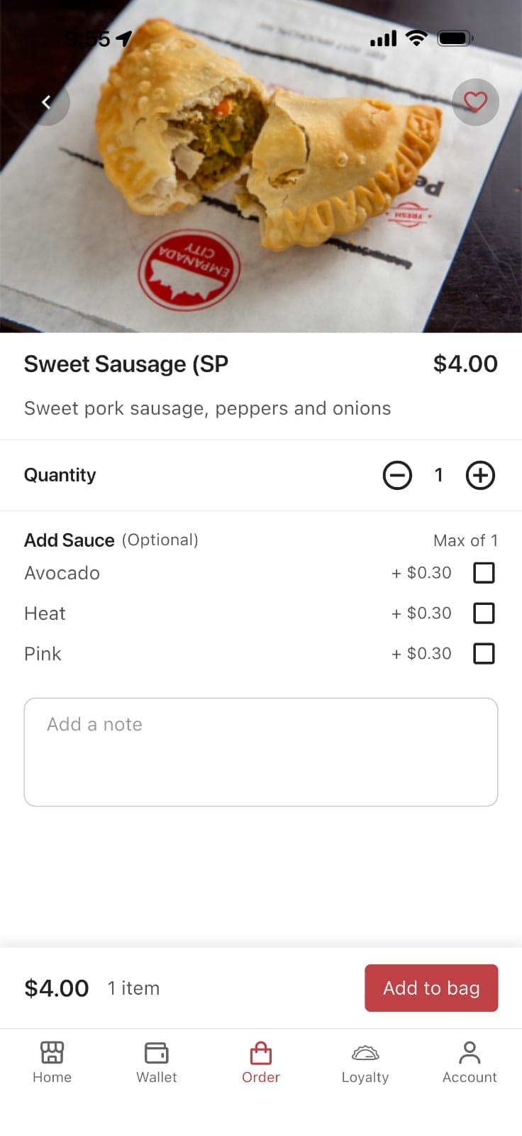 Empanada City Item Page